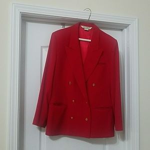 Red blazer, worsted wool